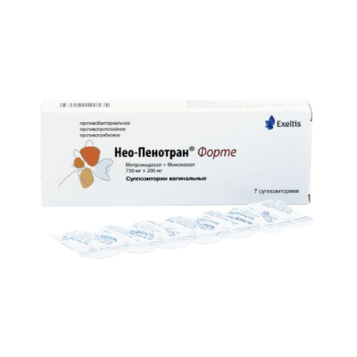 Нео-Пенотран форте 750мг/200мг №7 эмэгтэйчүүдийн лаа Acino