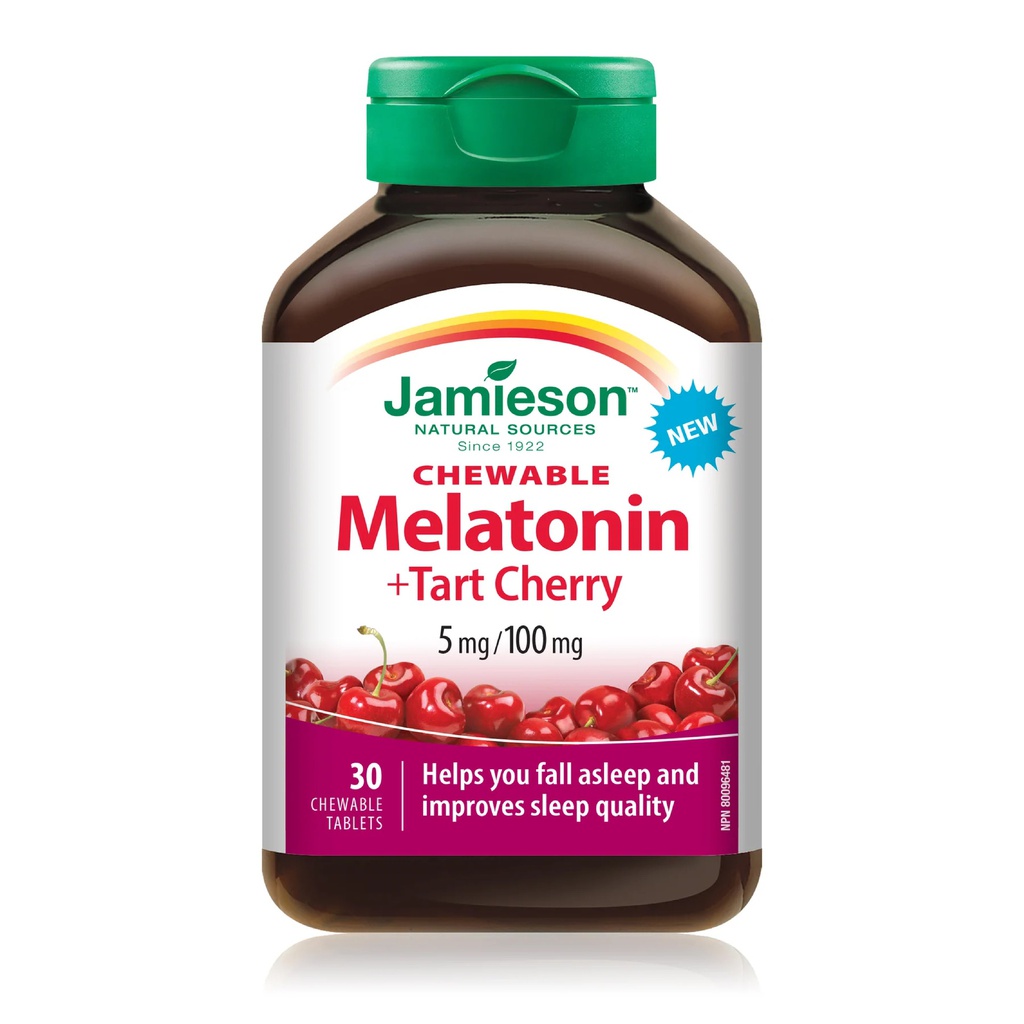 Jamieson MELATONIN WITH TART CHERRY | CHEWABLE 5мг/100мг №30